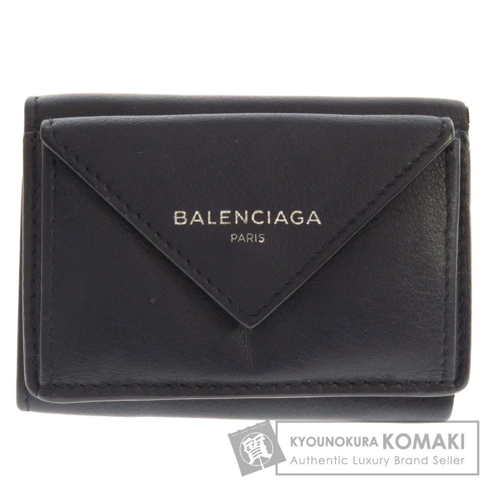 Balenciaga Paper Wallet Bi fold Wallet Calfskin